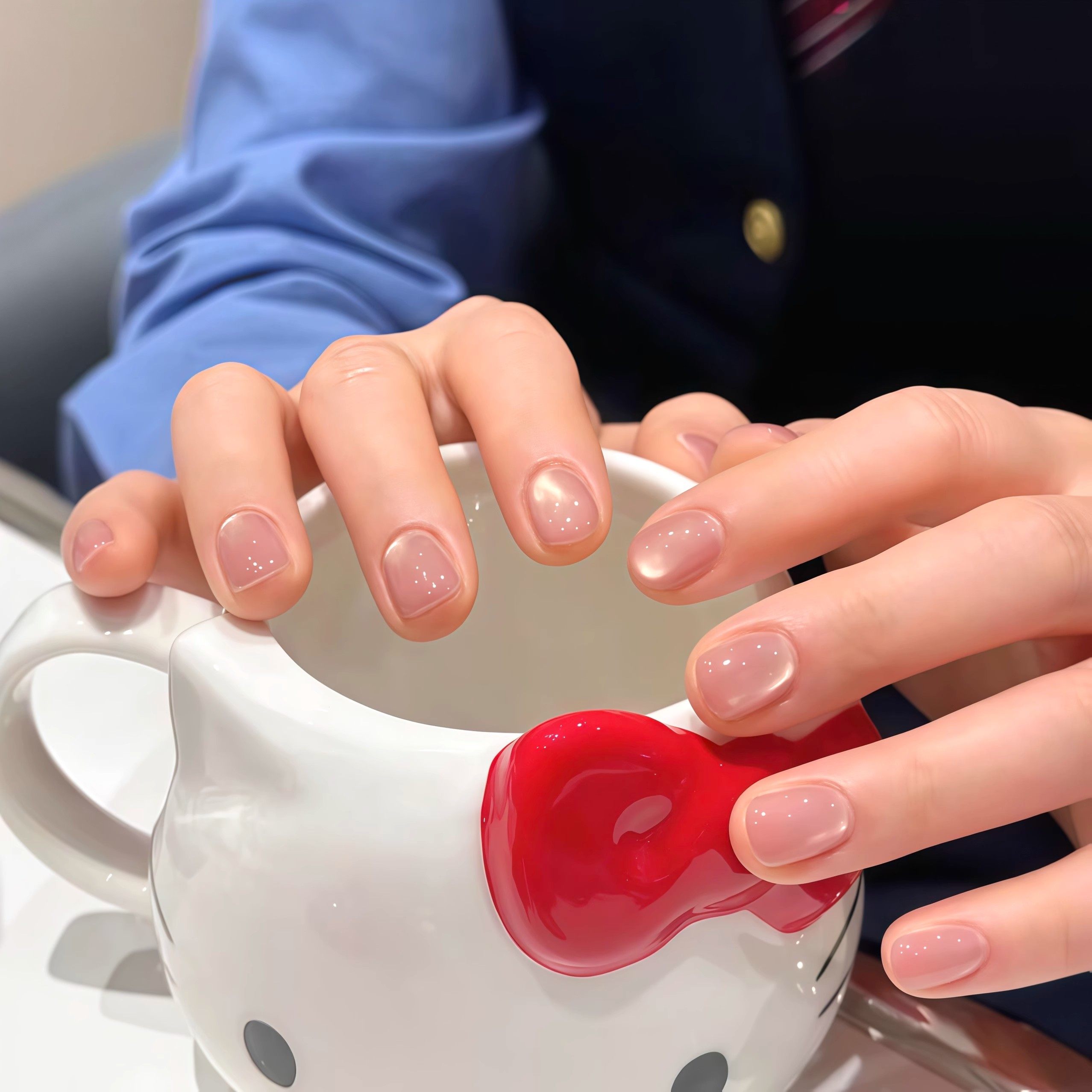 【白桃泡泡】纯色裸粉猫眼手工穿戴甲显白简约高级百搭短款美甲,彩妆/香水/美妆工具,穿戴甲/甲片,淘宝优惠券,粉丝福利购,淘宝优惠卷