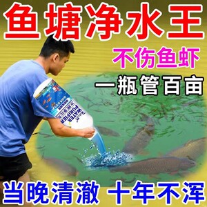 鱼塘净水灵改底解毒改善水质净化池塘变清除青苔消毒杀菌除臭药剂