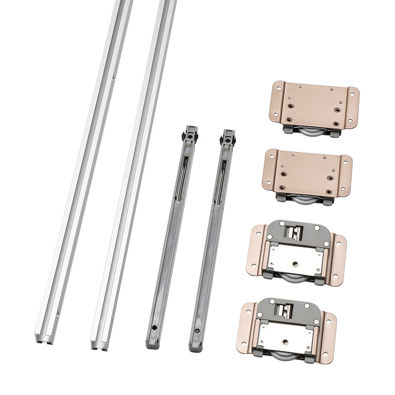 免开槽明装电视柜移门路轨浴室柜橱柜外挂式双向平开推拉缓冲导轨