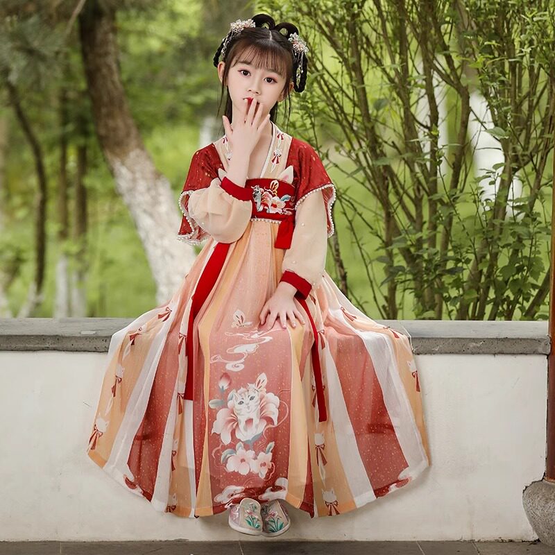 女童汉服2025新款古风裙子儿唐装
