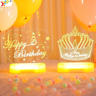 happybirthday发光字母灯立牌摆件儿童家客厅桌面氛围装饰品布置