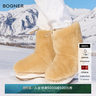 BOGNER博格纳 PLAGNE23女士中筒毛绒保暖雪地靴 礼物