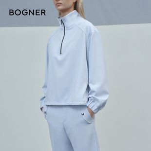 双层立领半拉链式 YURI女士长袖 套头卫衣 25早春新品 BOGNER博格纳