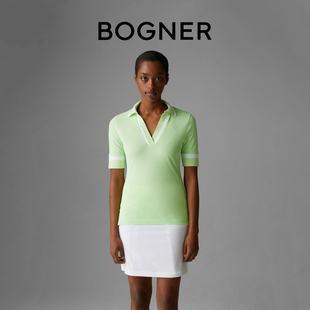 51622789 BOGNER博格纳 春夏女装 撞色V领短袖 POLO衫
