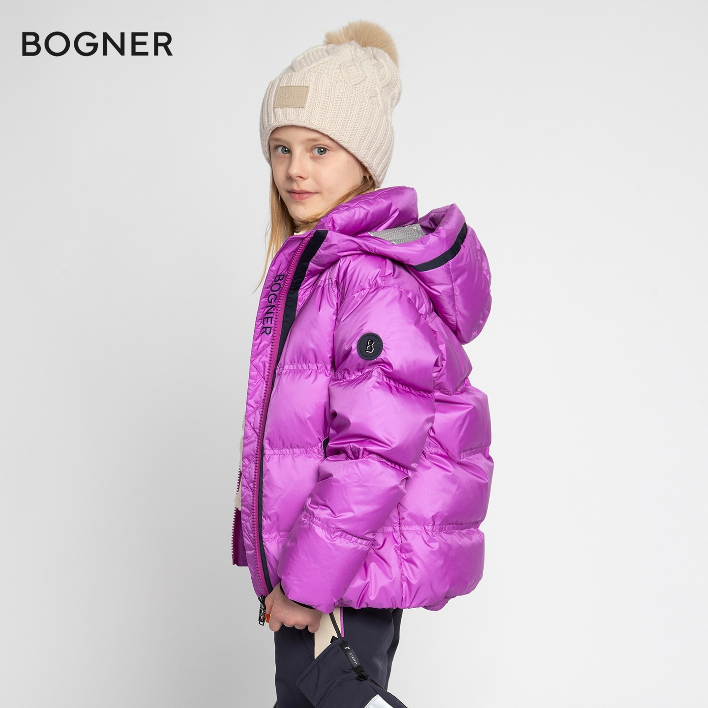 BOGNER博格纳 25秋冬新品KRISSI-D儿童时尚百搭撞色门襟滑雪服