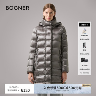 D4女士长款 秋冬LYNN BOGNER博格纳 亮面羽绒服 格雷系