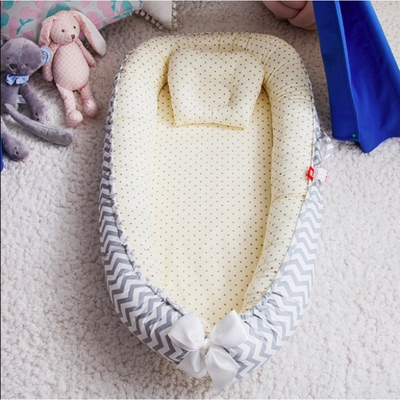 速发newNewborn Lounger Portable Soft Breathable Baby Bed Rem