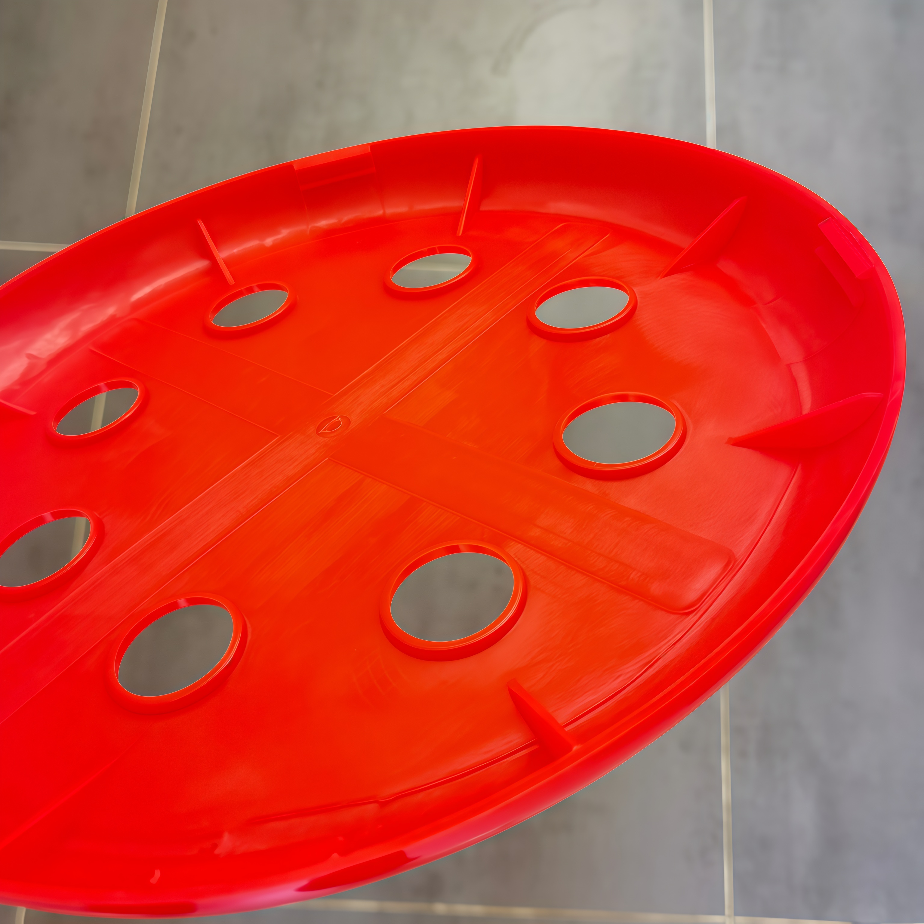 【1个】八孔凳面凳子面圆形圆凳子凳面塑料板凳面园凳面