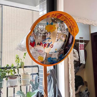 网红打卡镜高清室内外交通广角镜凸面镜道路转角弯镜反光镜凹凸镜