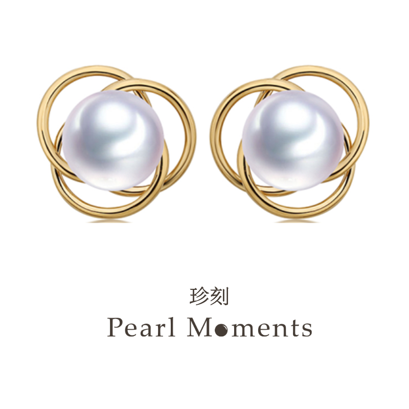 PEARL MOMENTS三瓣花 天然淡水珍珠耳钉