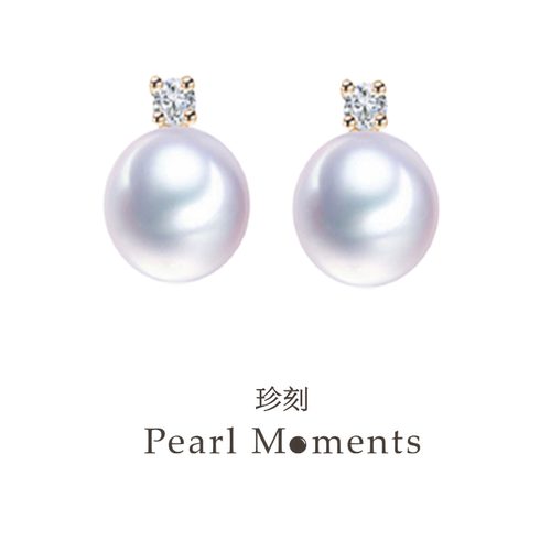 PEARL MOMENTSFOREVER QUEEN 超大18K金 天然淡水珍珠耳钉