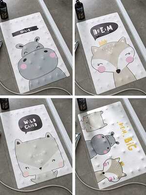 Cute cartoon bath mat from toilet mat children shower room