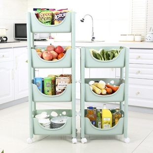 Kitchen Basket trolley shelf with wheels removable snack fru