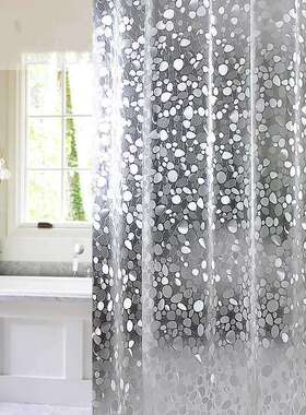 Shower Curtain Cobblestone Clear Transparent Waterproof PEVA