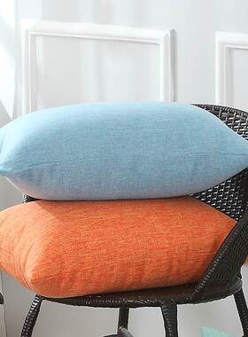 Linen-cotton pillow rectangular plain car sofa cushion cover