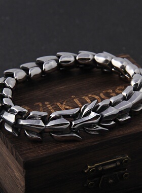 Hot Viking Ouroboros vintage punk bracelet for men stainless