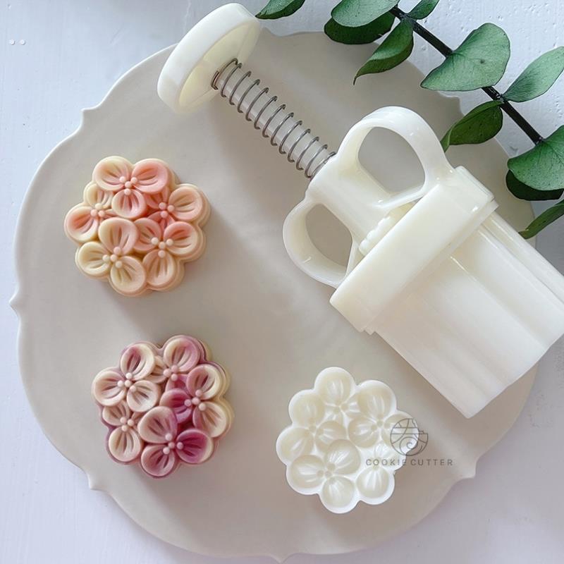 50g桂花中秋节月饼模中式花卉糕点模具小清新田园风绿豆糕手压模