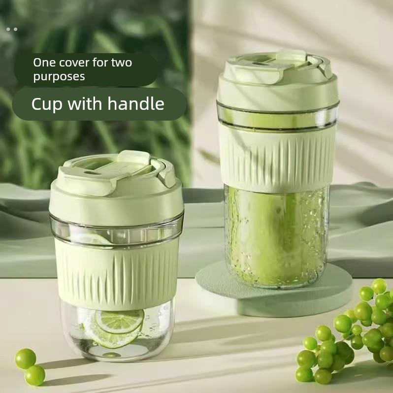 便携简约杯子带吸管耐高温随行玻璃杯女生高颜值办公杯牛奶咖啡杯