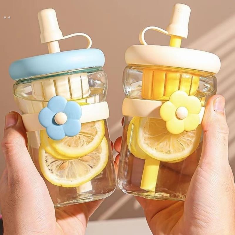 简约ins风加厚吸管杯便携双饮随手杯可爱咖啡杯茶水分离杯泡茶杯
