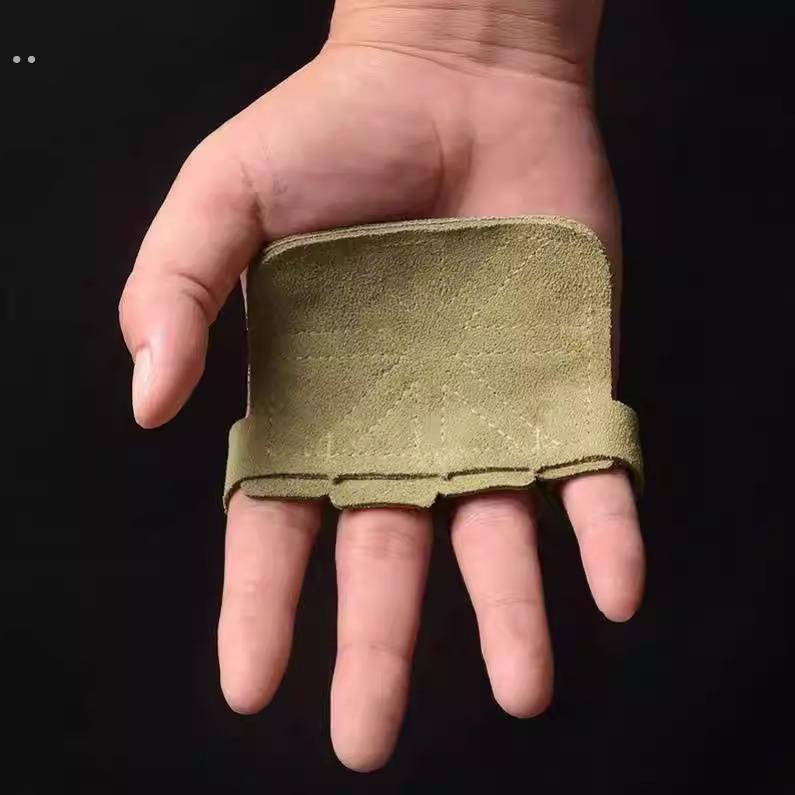 撸铁护掌健身手套引力向上握力带四指单杠辅助训练装备防滑防起茧