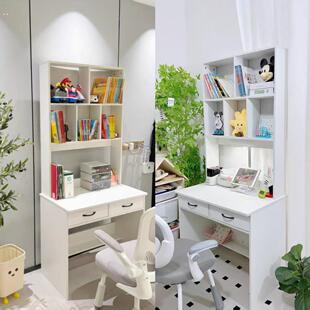 实木书桌书架一体初高中学生学习桌书柜小户型卧室小型电脑桌家用