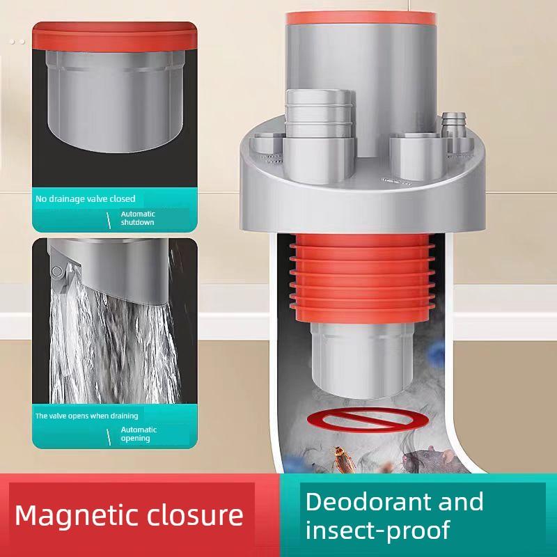 厨房下水管道三通防异味神器水槽下水道洗碗机配水器水槽密封塞