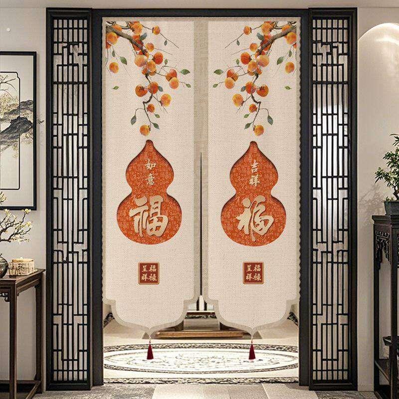 入户门正对门隔断帘2025新款中式高档新型门帘隔断帘客厅玄关挂帘