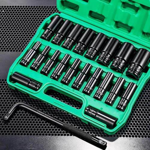 汽修工具箱一整套高碳钢套筒扳手8-36套装机修气动套筒10件套