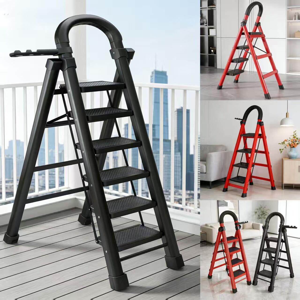 家用梯子折叠伸缩多功能加厚室内人字梯便携家庭楼梯爬梯工程梯子