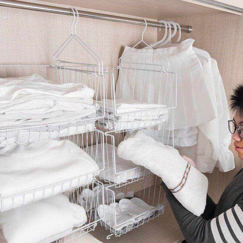 衣柜分层隔板收纳篮置物架衣橱架子隔断衣服物筐宿舍卧室分割分格