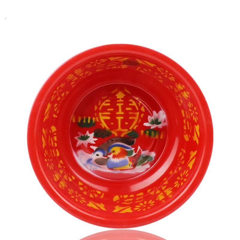 特厚搪瓷婚庆盆全红鸳鸯搪瓷盆搪瓷洗脸盆搪瓷结婚脸盆洗脚盆大盆