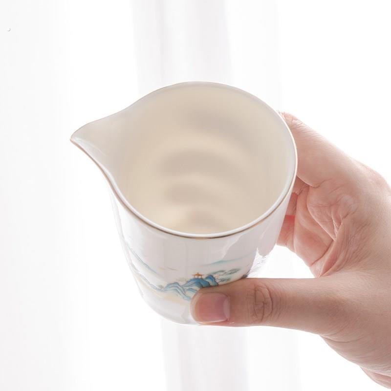 羊脂玉德化白瓷公道杯陶瓷家用简约功夫茶具分茶器具匀杯公杯茶海