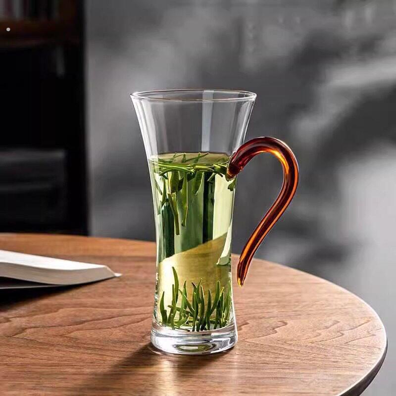 茶杯耐高温玻璃杯带把喝水杯子日式绿茶杯专用个人办公室泡茶杯子