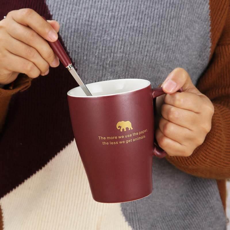 厂家创意马克杯容量哑光磨大砂陶瓷喝水杯节日活动纪念礼品