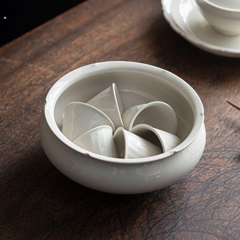 草木灰茶洗大号陶瓷杯洗高档建水茶盂水盂桌面废水茶渣缸茶具配件
