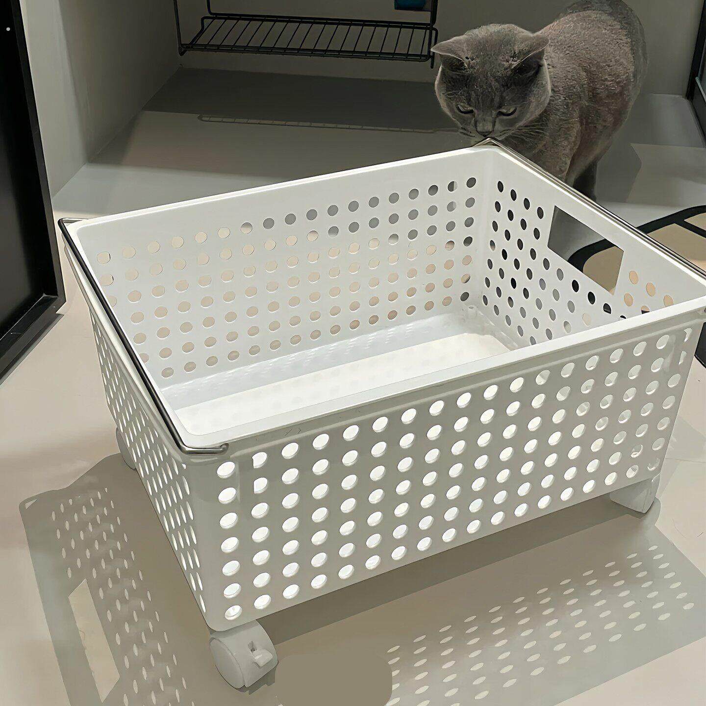 【新家的100个快递】浴室脏衣篓家用柜下脏衣篮收纳篮带轮推车