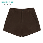 韩系chic复古百搭外穿短裤 奈斯帕2025冬季 新款 通勤宽松休闲百搭