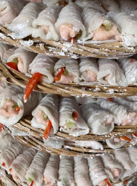 潮汕特产小吃正宗手工鱼卷500g汕头达濠火锅食材底料鱼皮饺鱼册商