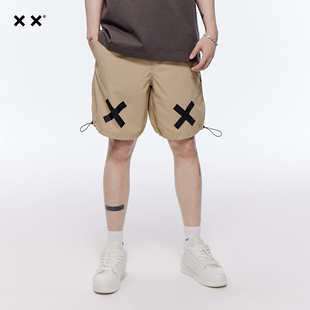 美式 工装 短裤 子 xxDESIGN 男宽松夏季 设计感街头运动五分沙滩裤