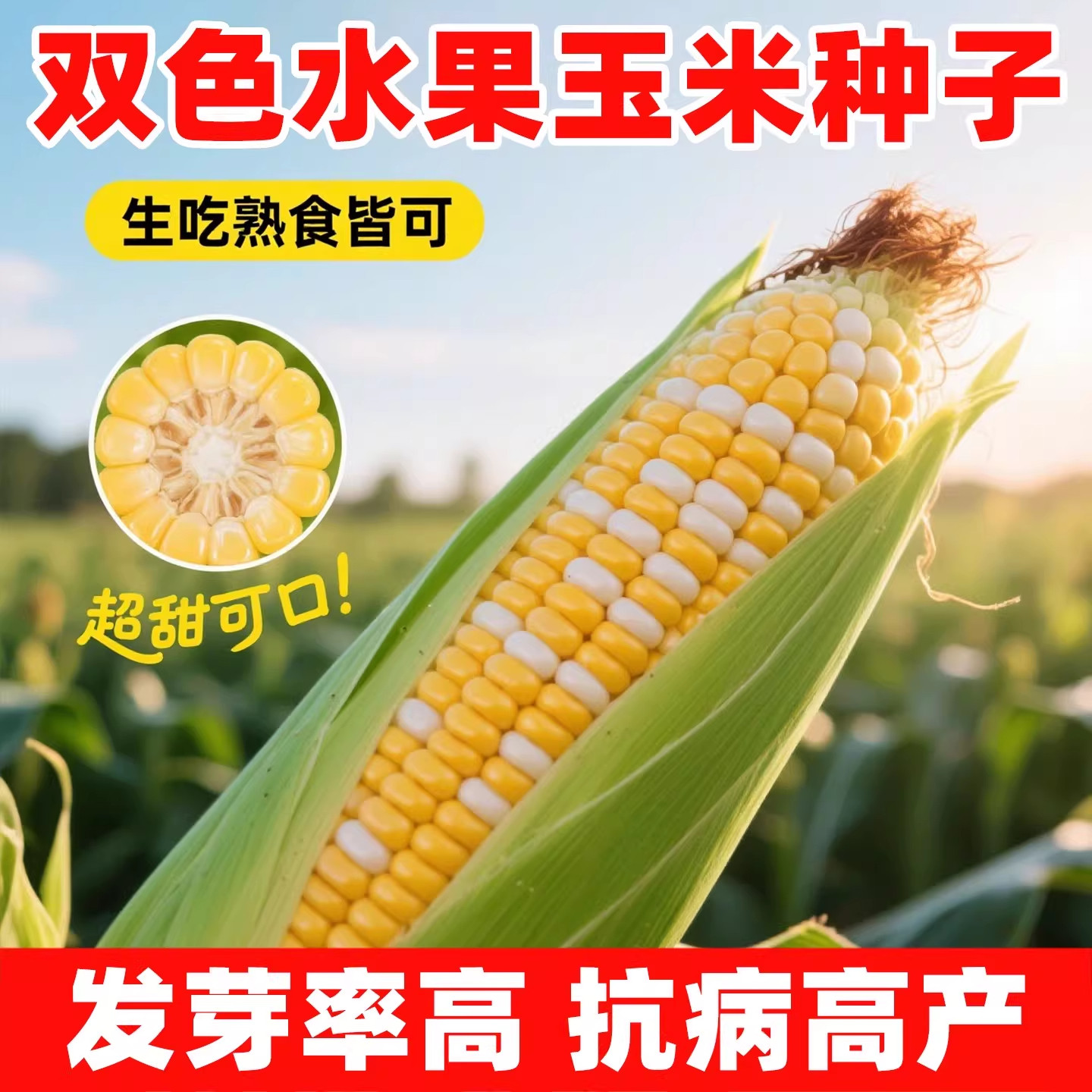 双色水果玉米种籽大全超甜高产特大脆甜糯玉米种子孑早熟四季播种,农用物资,玉米种子/种苗,淘宝优惠券,粉丝福利购,淘宝优惠卷
