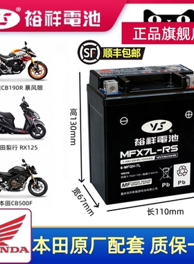 裕祥摩托车电瓶本田裂行125暴风眼190TR NS125d125la摩托车蓄电池