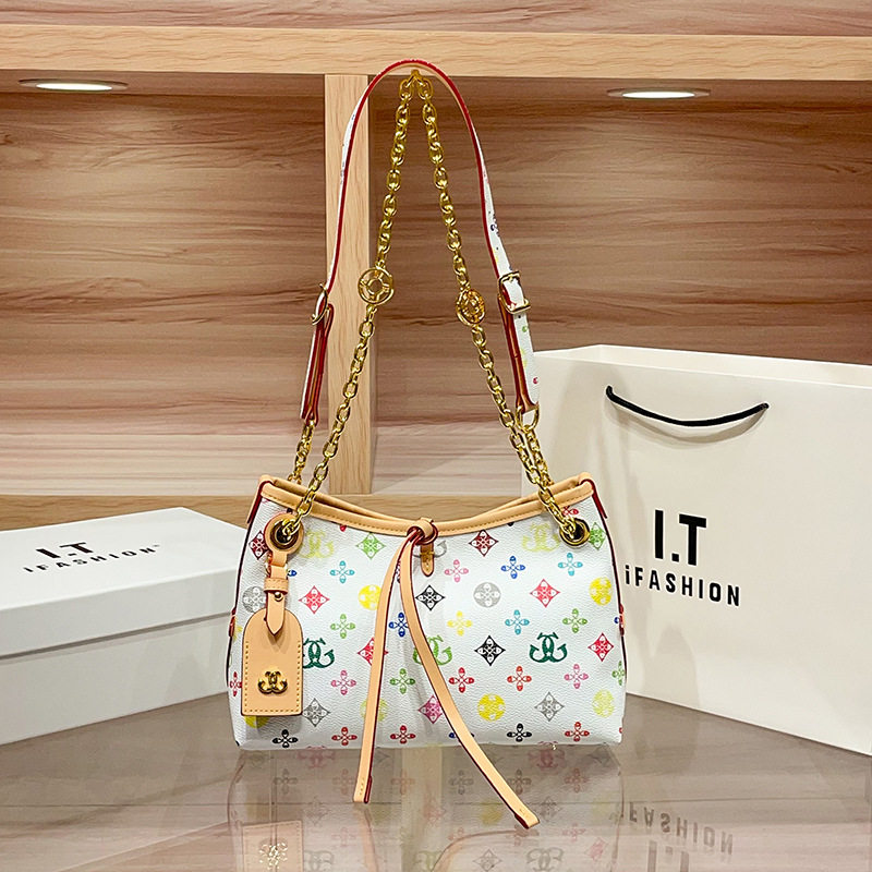 欧洲站AN&LV专柜复古女包高级感腋下包百链条包单肩包简约斜挎包