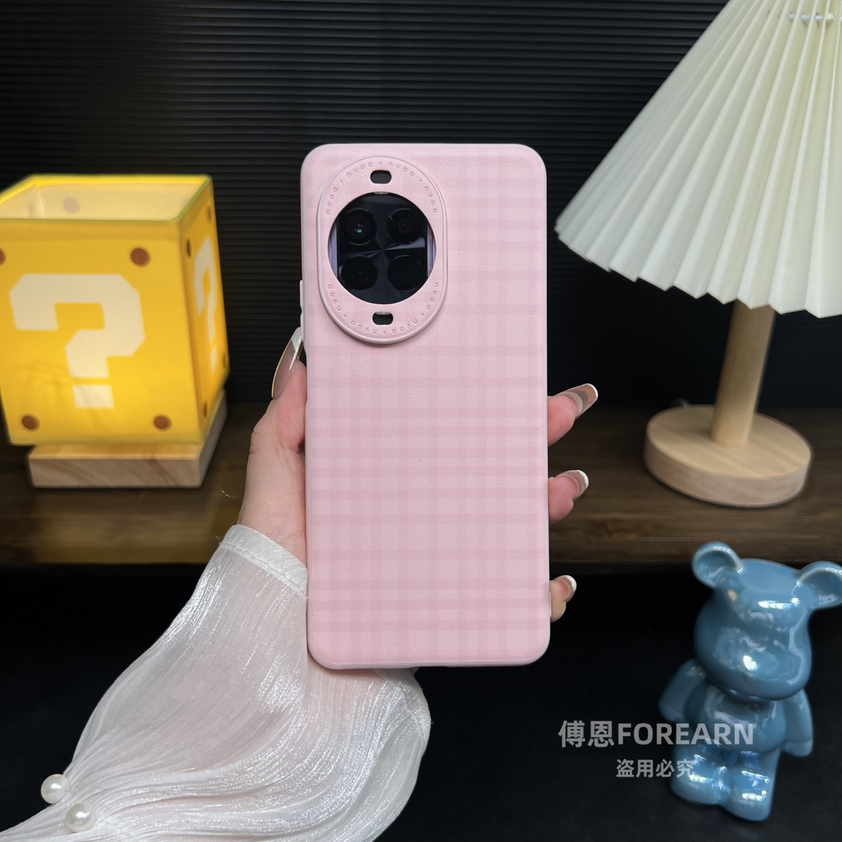 适用华为nova14手机壳素皮格纹