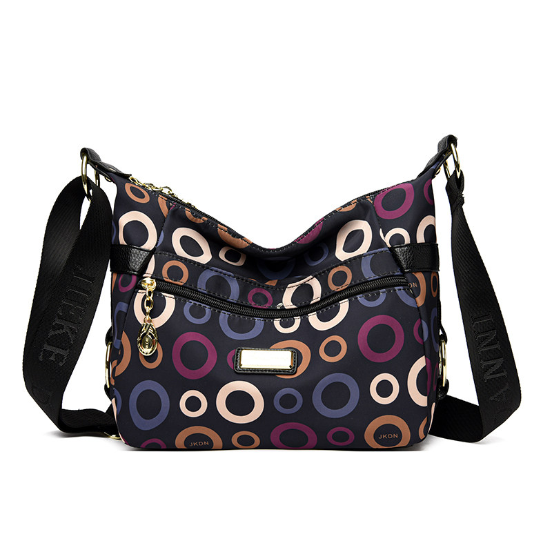 帆布双拉链中老年人百搭包妈妈包牛津布大容量斜挎包休闲女包耐用