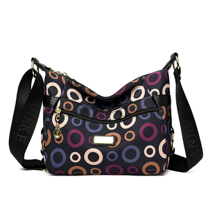 帆布双拉链中老年人百搭包妈妈包牛津布大容量斜挎包休闲女包耐用