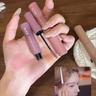 韩女氛围感~AZTK染眉膏浅色粉棕色防水持久不易脱色自然野生眉