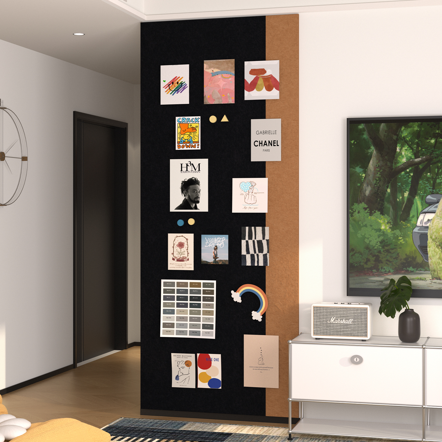 格里旺毛毡板软木板大尺寸照片墙