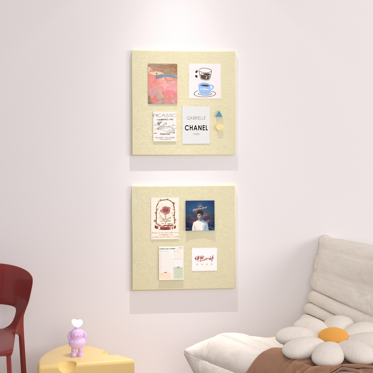 ins风简约毛毡板墙面装饰