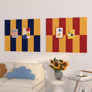 格里旺孟菲斯毛毡板墙贴客厅卧室餐厅自粘照片墙免打孔彩色展示板