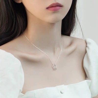 S925纯银如意平安锁项链